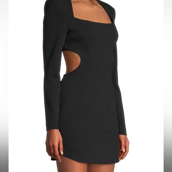NWT MISHA KOSMA cutout long sleeve black mini dress size 6 - Picture 2 of 16